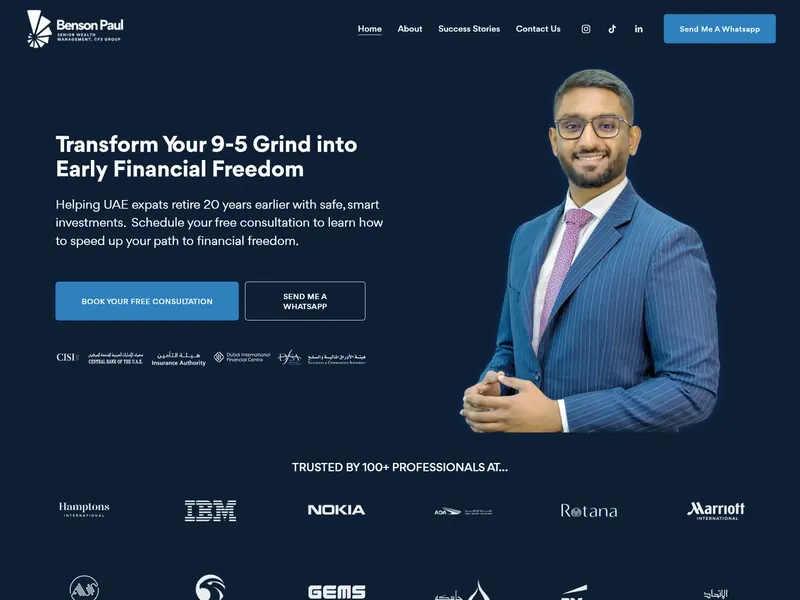 Benson Paul website design — screenshot of the redesigned site