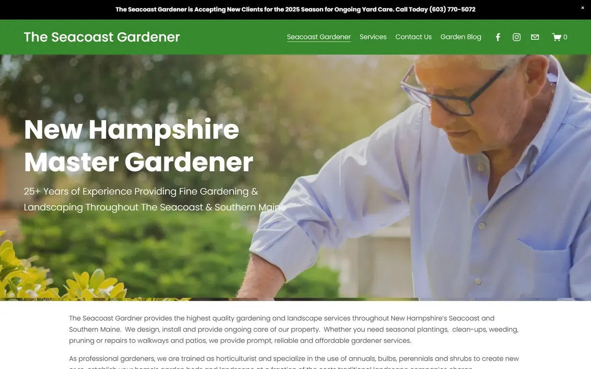 Seacoast Gardener website, screenshot 1 of 1