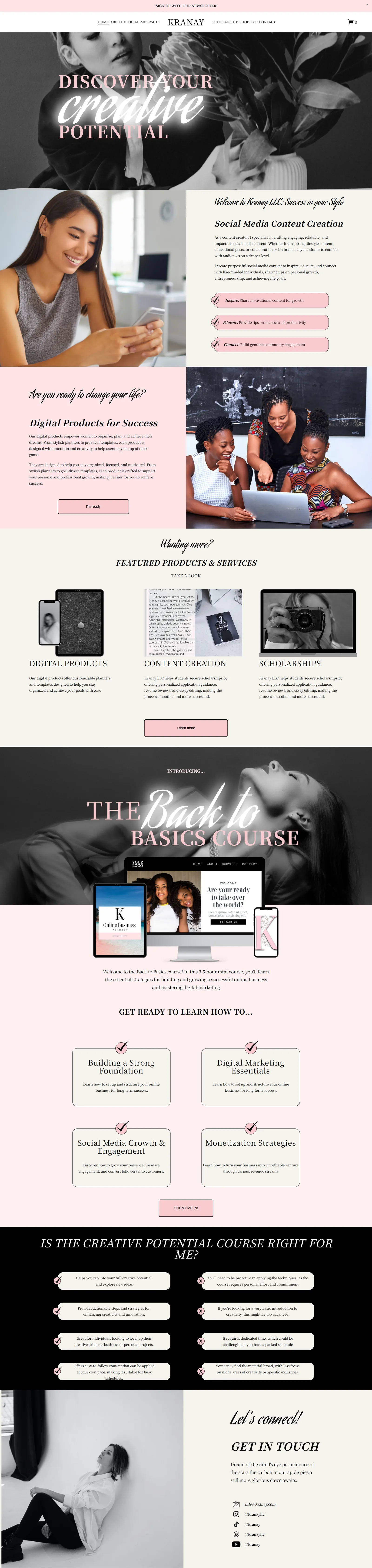 KRANAY website design — screenshot of the redesigned site