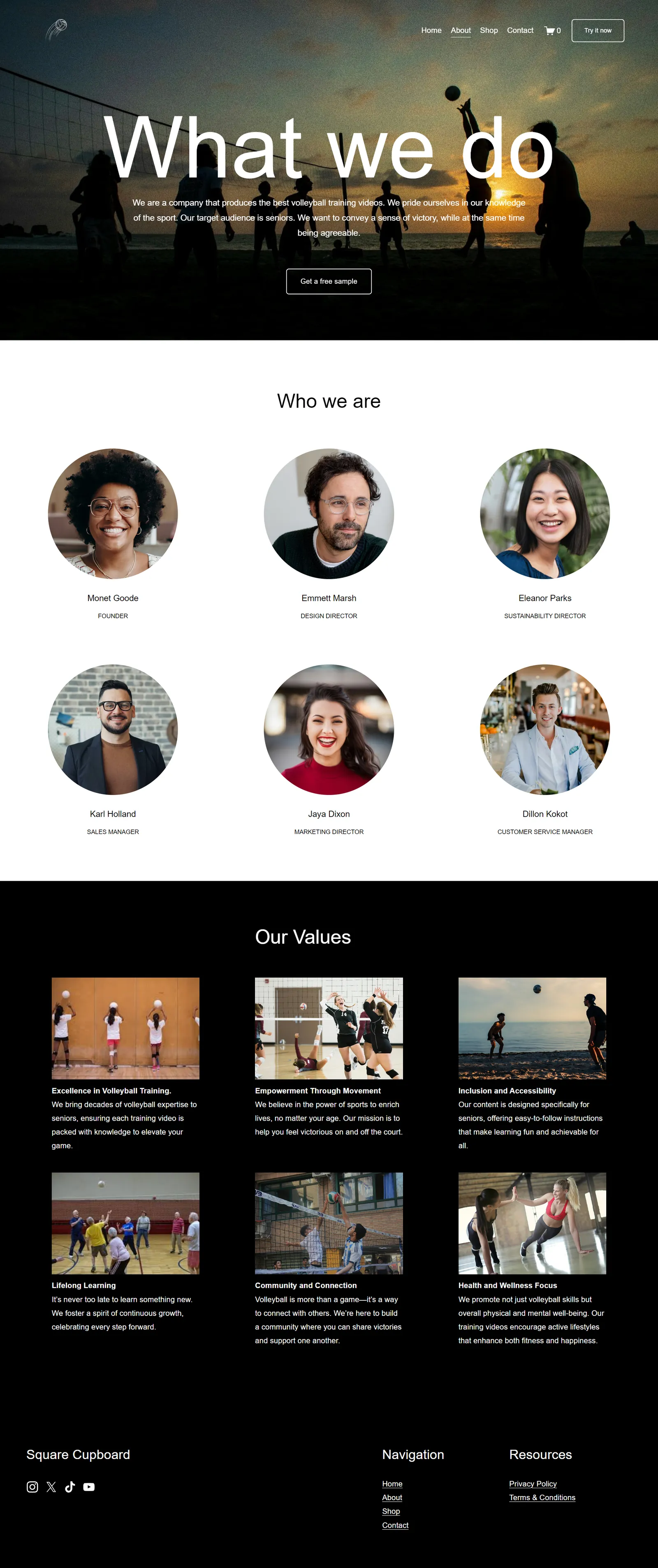 Square Cupboard website, screenshot 2 of 3