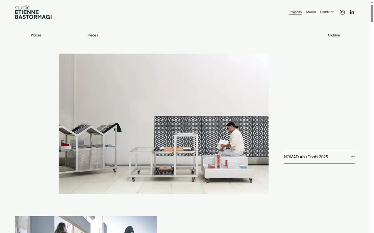 Studio Etienne Bastormagi website, Projects overview