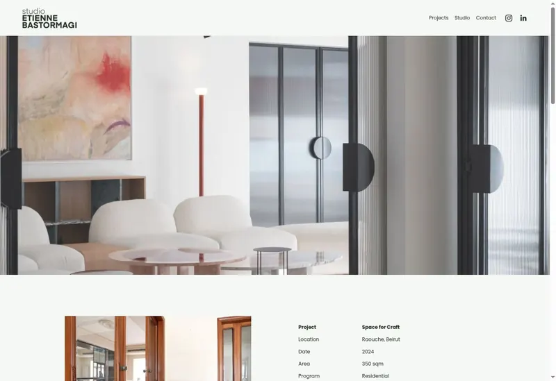 Studio Etienne Bastormagi website, Space for Craft project page